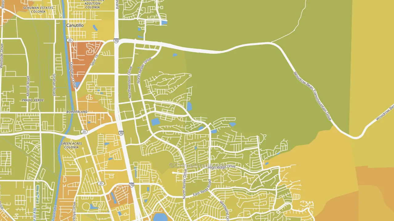 79911, TX Map of Vehicle Theft Rates