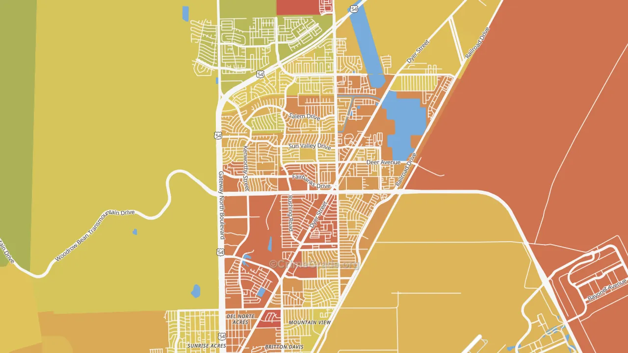 79924, TX Map of Vehicle Theft Rates