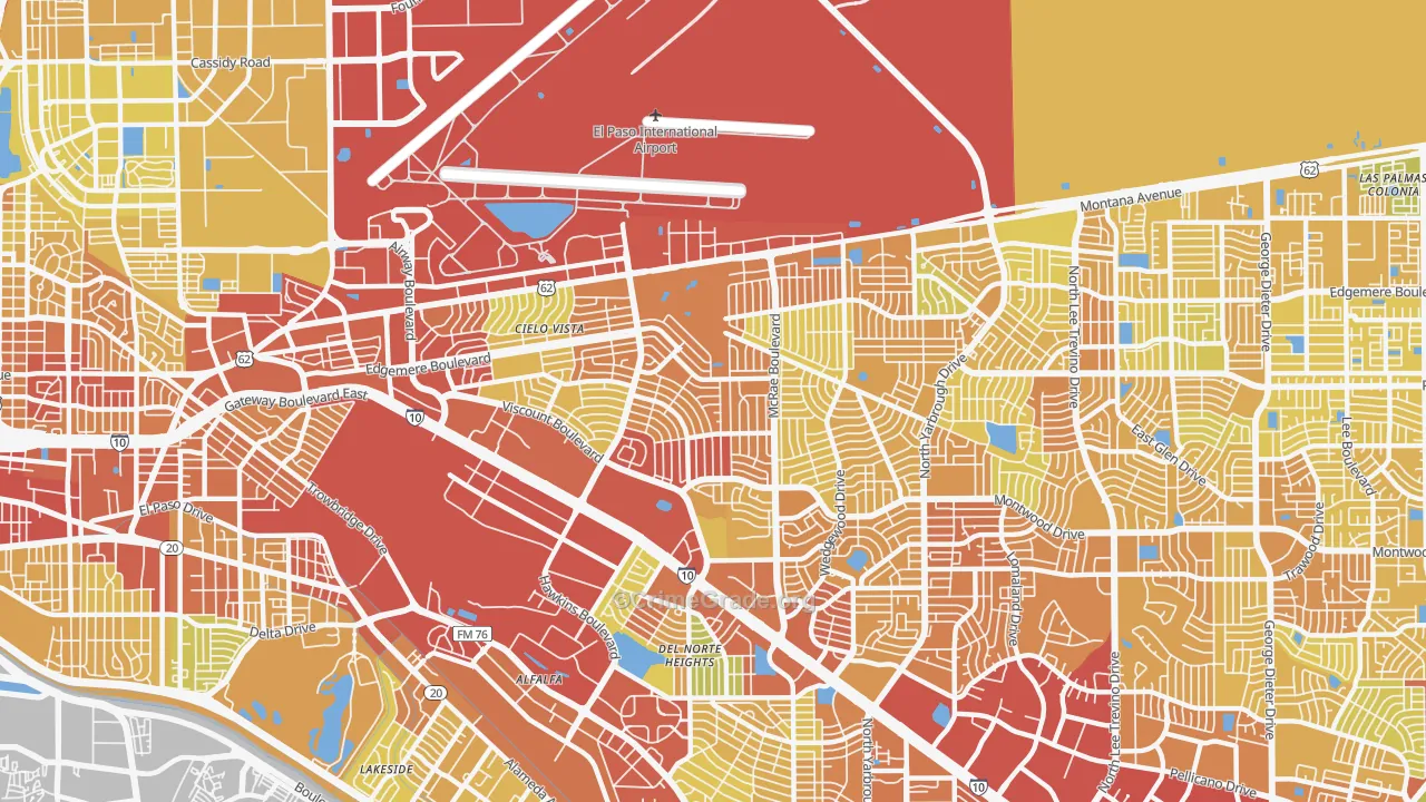 79925, TX Map of Vehicle Theft Rates