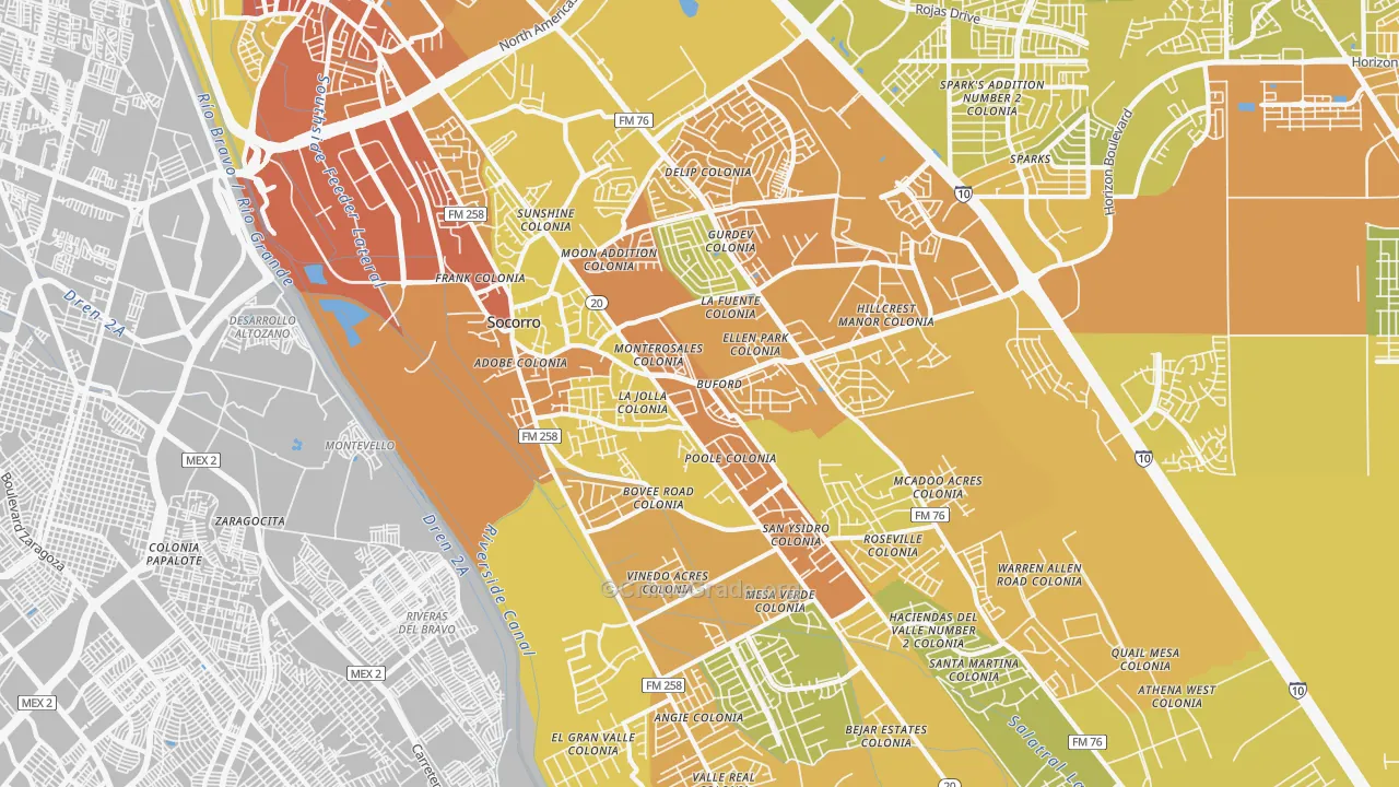 79927, TX Map of Vehicle Theft Rates