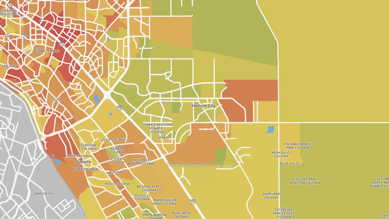 79928, TX Map of Vehicle Theft Rates