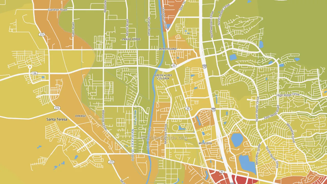 79932, TX Map of Vehicle Theft Rates