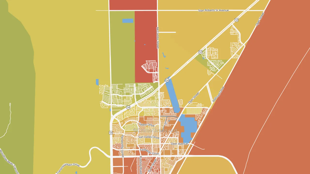 79934, TX Map of Vehicle Theft Rates