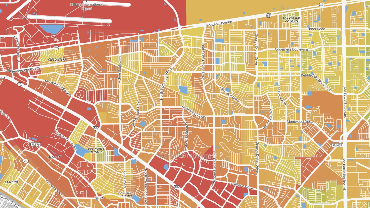 79935, TX Map of Vehicle Theft Rates