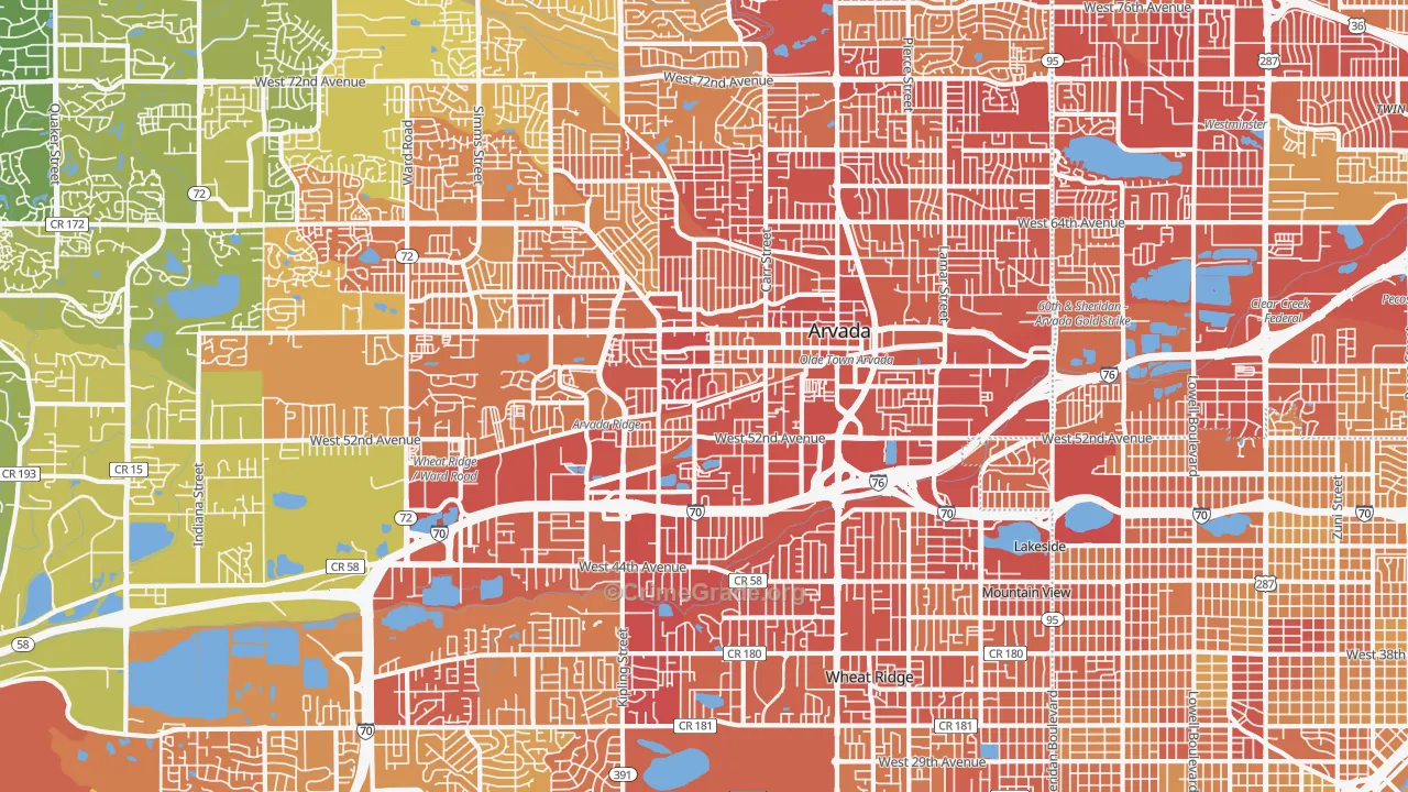 80002, CO Map of Vehicle Theft Rates