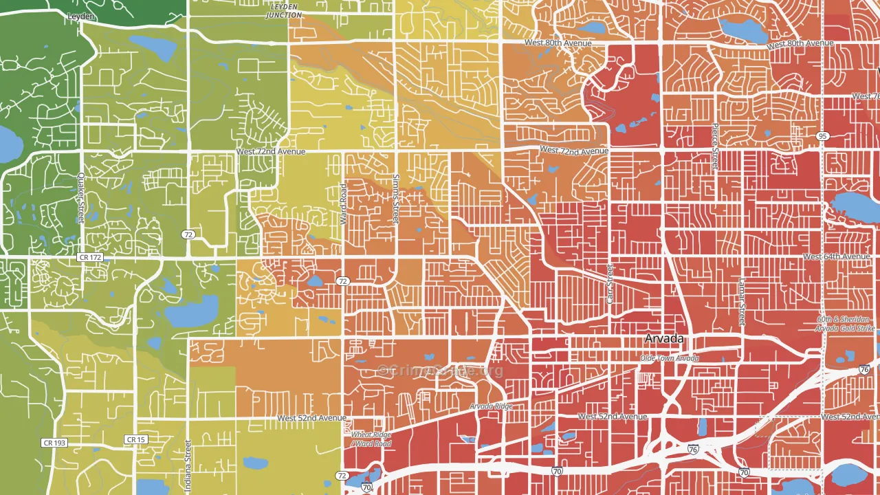 80004, CO Map of Vehicle Theft Rates
