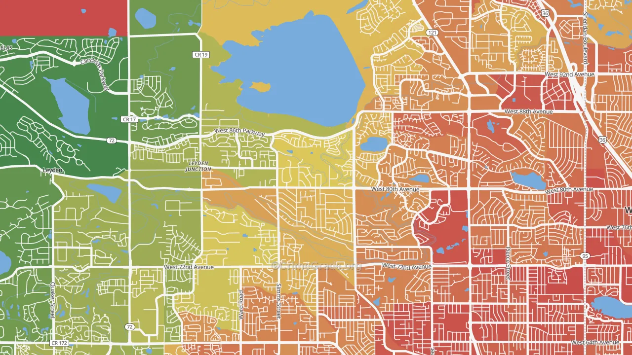 80005, CO Map of Vehicle Theft Rates