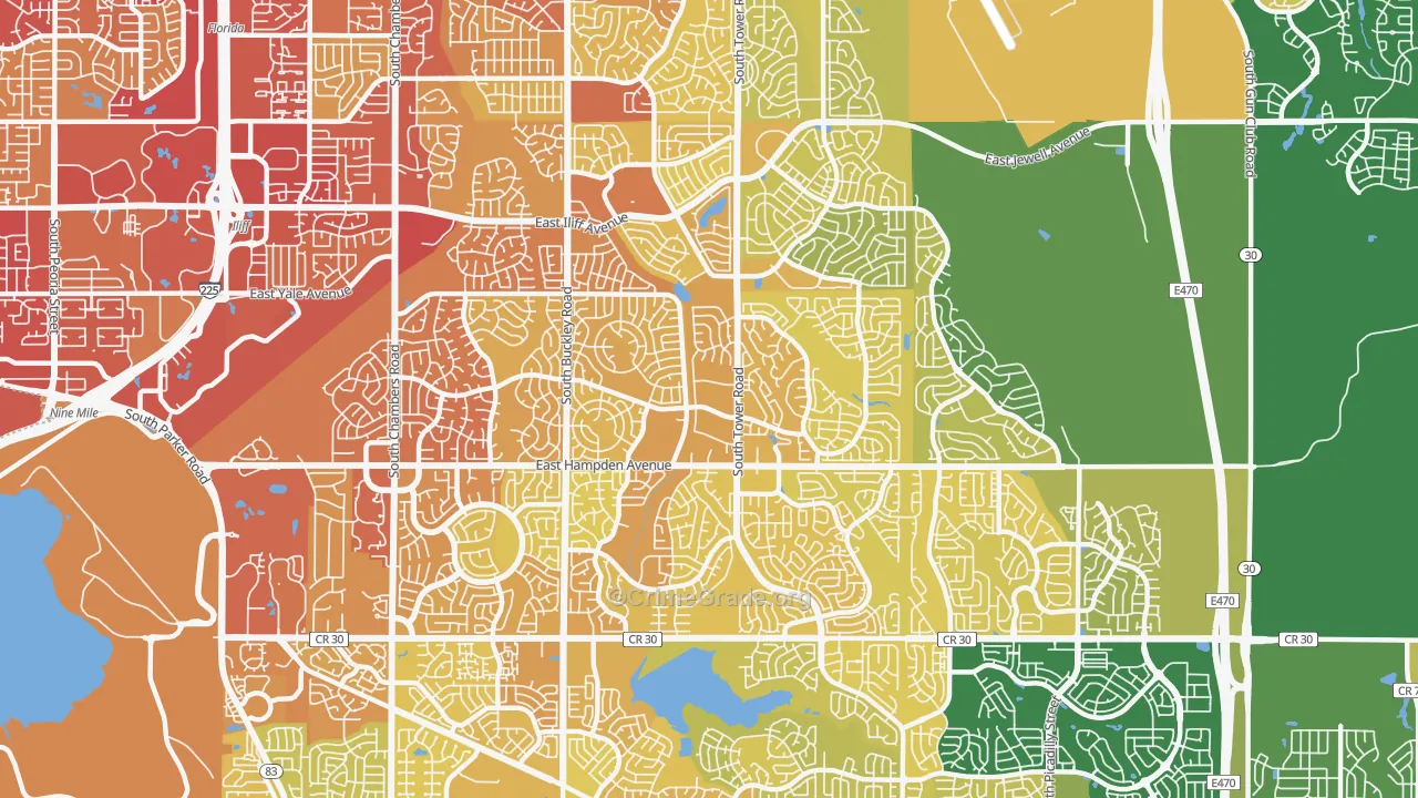 80013, CO Map of Vehicle Theft Rates