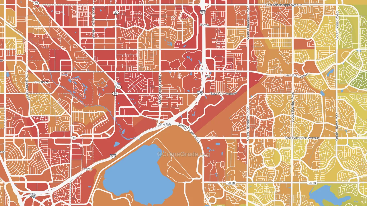 80014, CO Map of Vehicle Theft Rates