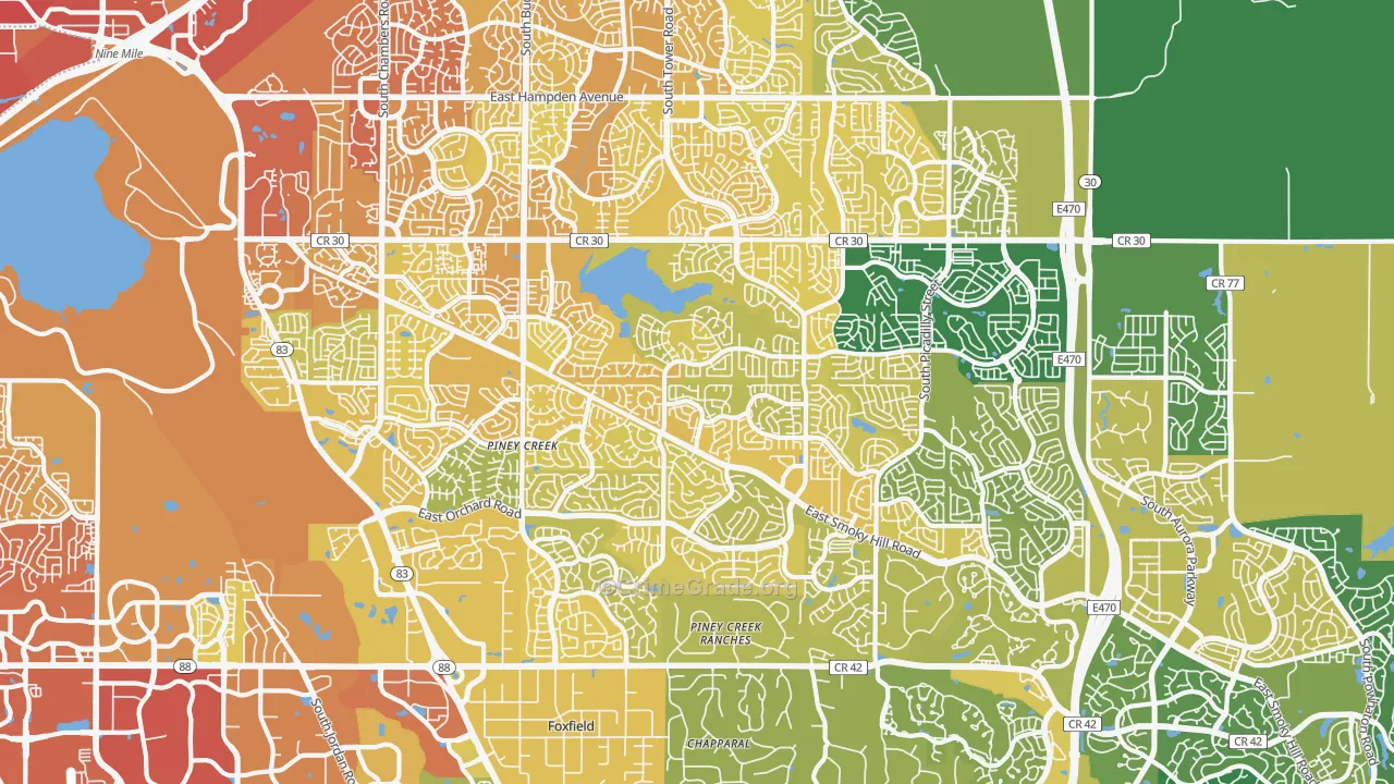 80015, CO Map of Vehicle Theft Rates