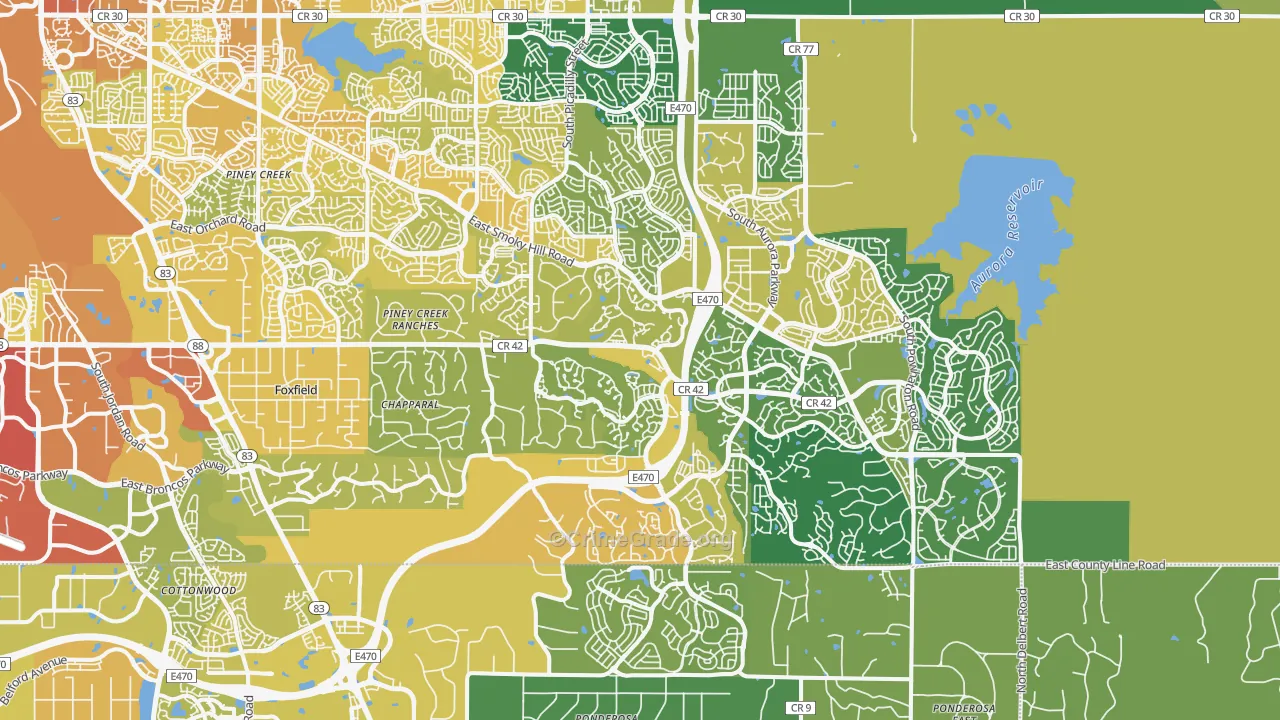 80016, CO Map of Vehicle Theft Rates