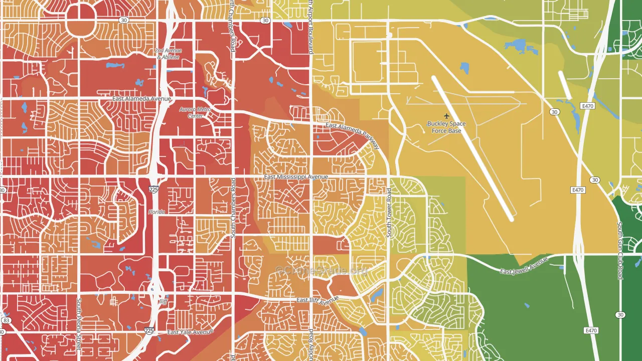 80017, CO Map of Vehicle Theft Rates