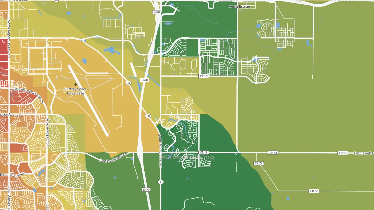 80018, CO Map of Vehicle Theft Rates