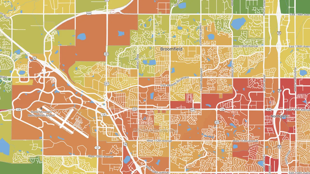 80020, CO Map of Vehicle Theft Rates