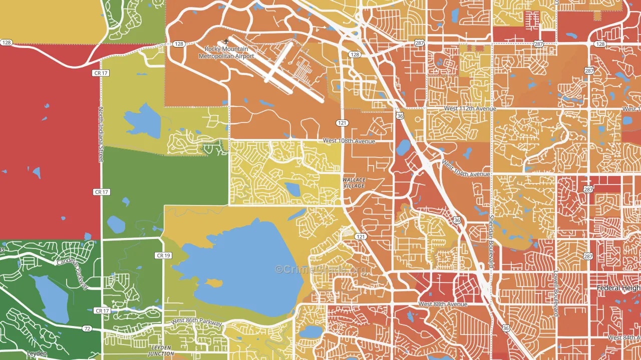 80021, CO Map of Vehicle Theft Rates