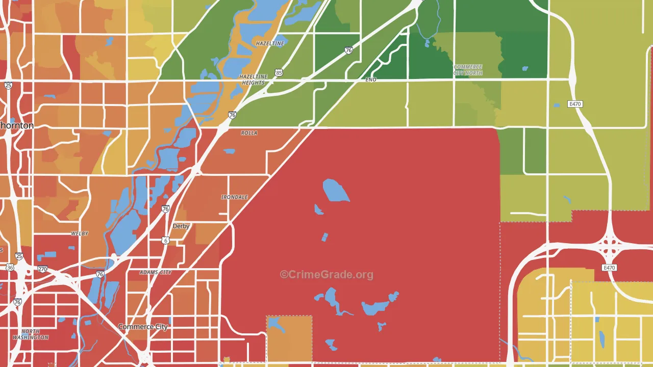 80022, CO Map of Vehicle Theft Rates