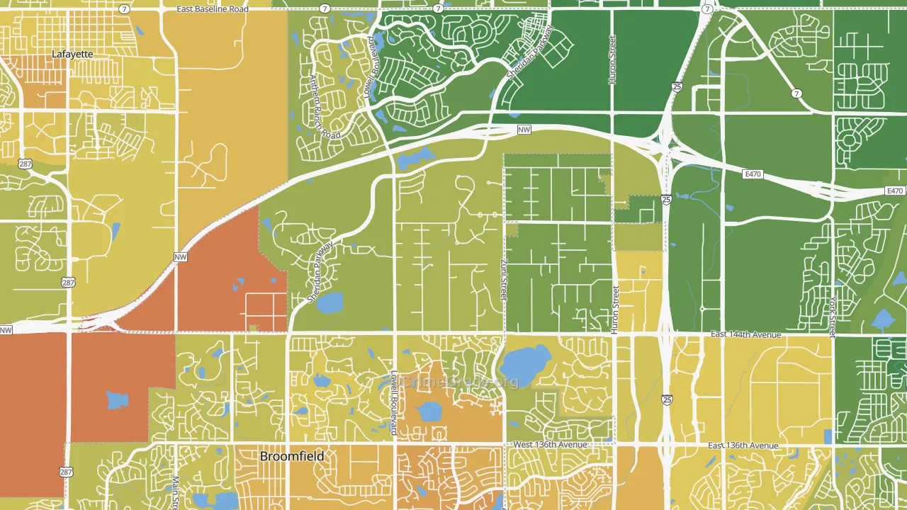 80023, CO Map of Vehicle Theft Rates