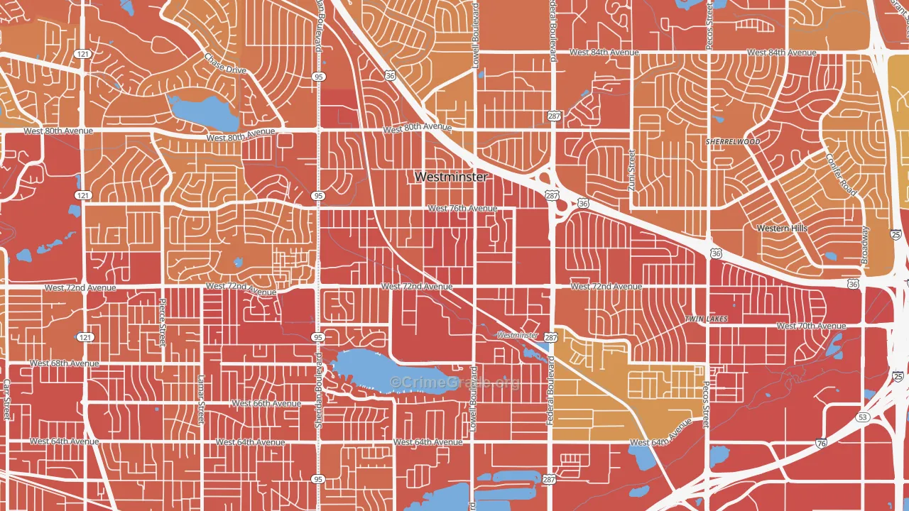80030, CO Map of Vehicle Theft Rates