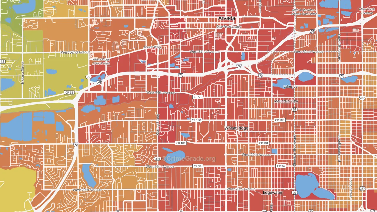 80033, CO Map of Vehicle Theft Rates