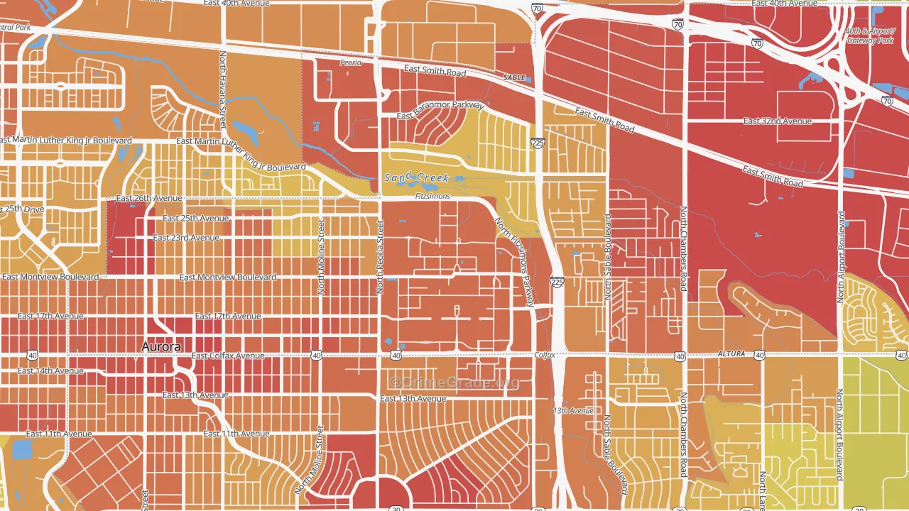 80045, CO Map of Vehicle Theft Rates