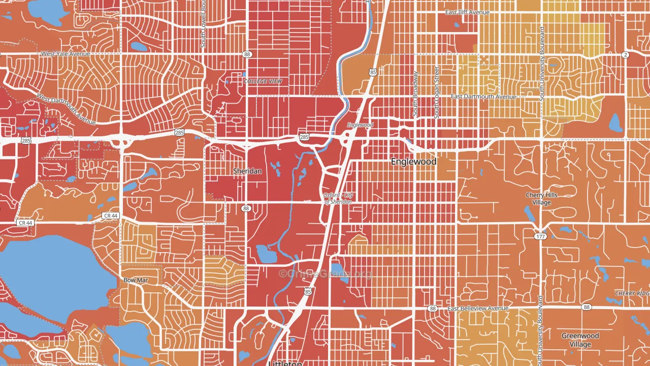 80110, CO Map of Vehicle Theft Rates