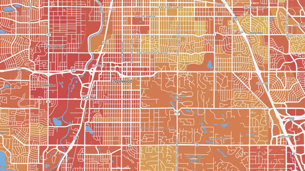 80113, CO Map of Vehicle Theft Rates