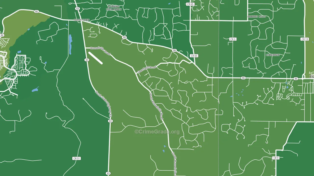 80116, CO Map of Vehicle Theft Rates