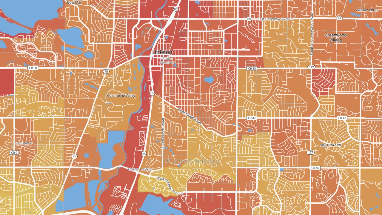 80120, CO Map of Vehicle Theft Rates