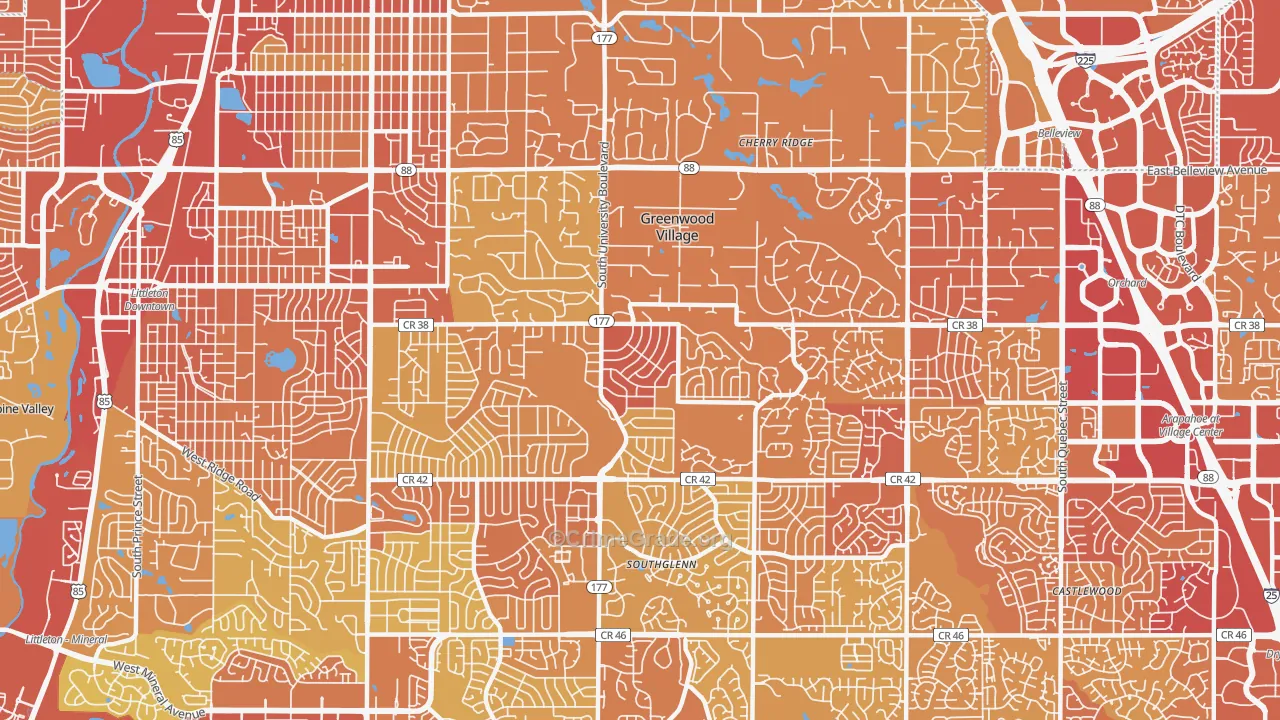 80121, CO Map of Vehicle Theft Rates