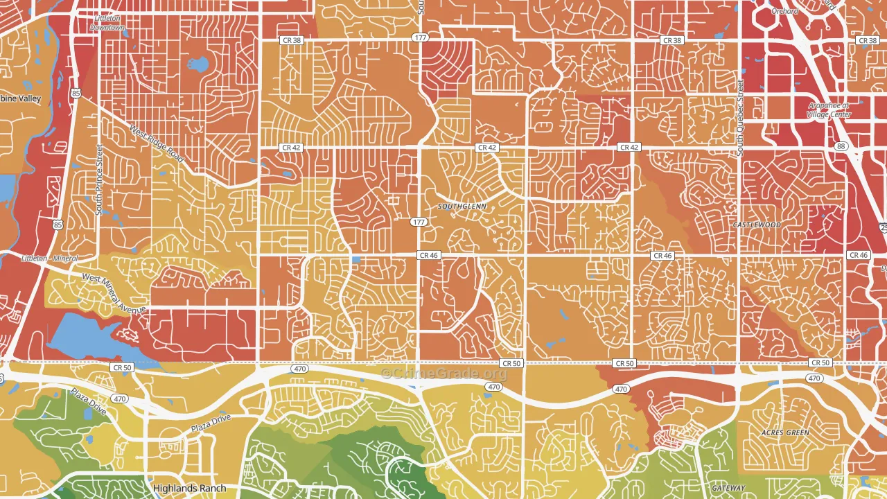 80122, CO Map of Vehicle Theft Rates