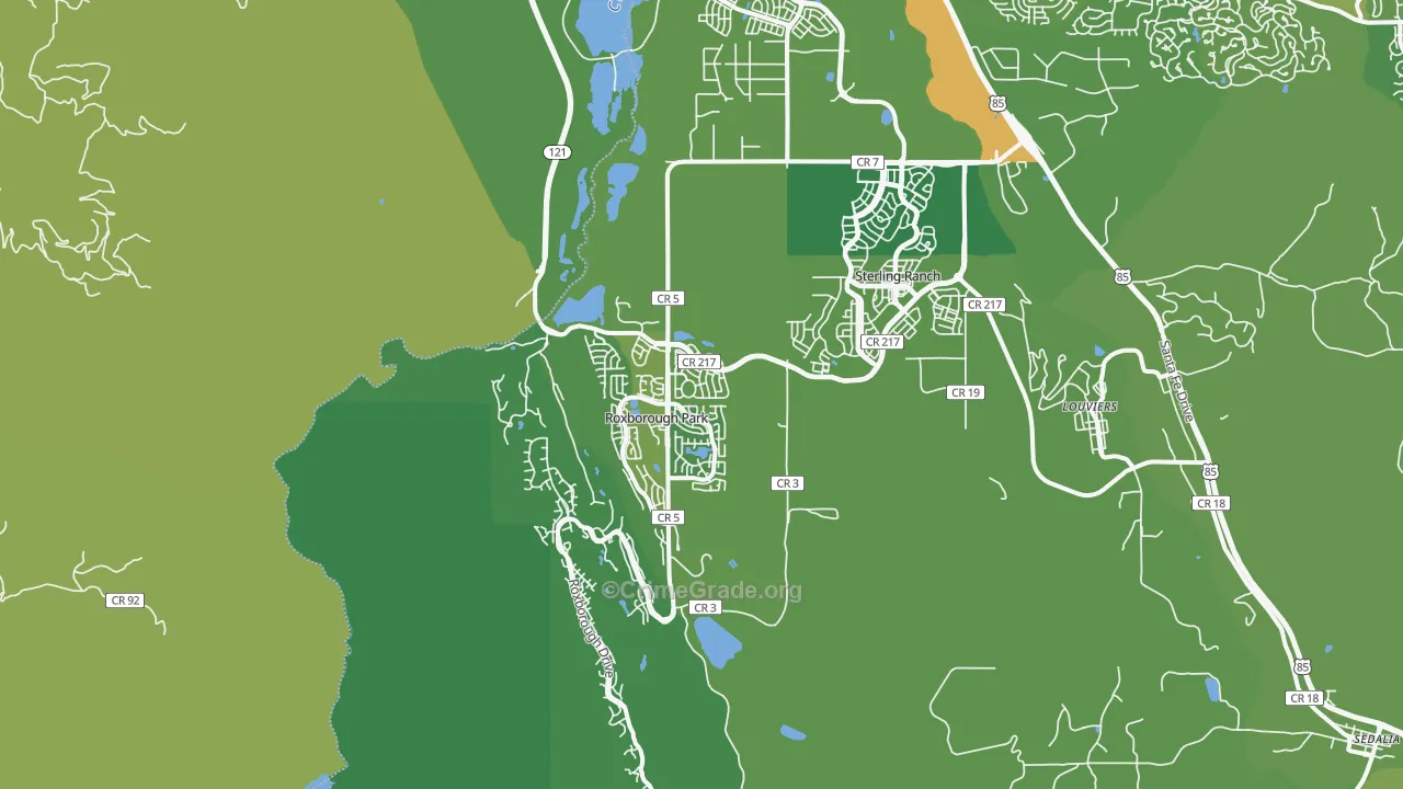 80125, CO Map of Vehicle Theft Rates