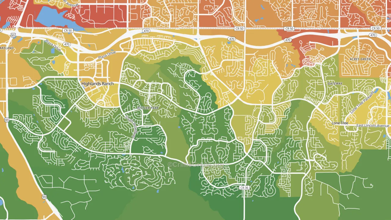 80126, CO Map of Vehicle Theft Rates