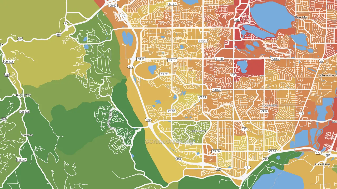80127, CO Map of Vehicle Theft Rates