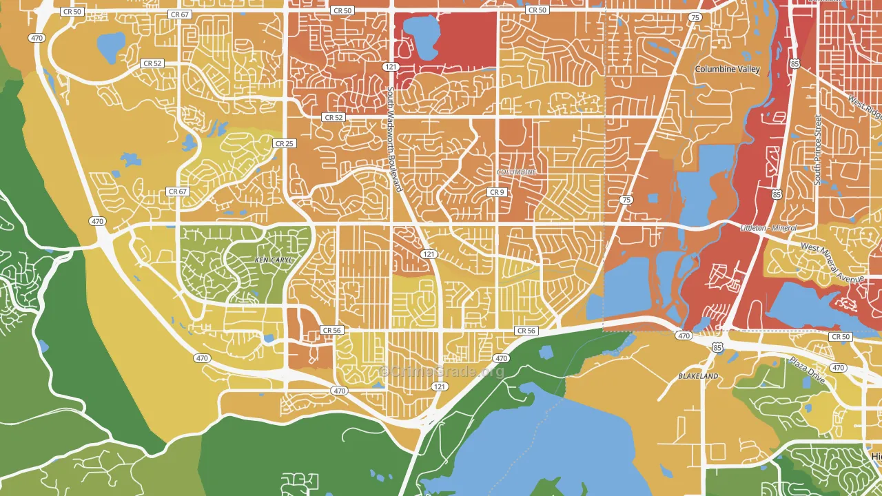 80128, CO Map of Vehicle Theft Rates