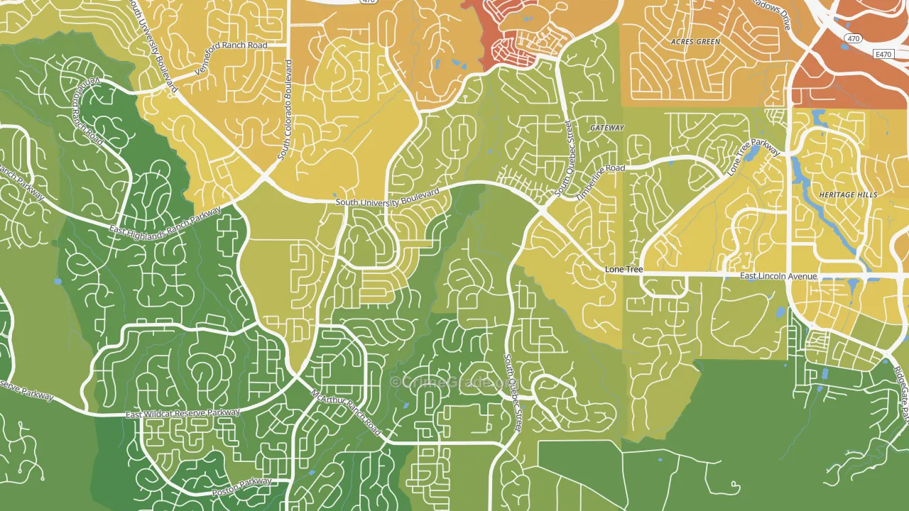 80130, CO Map of Vehicle Theft Rates