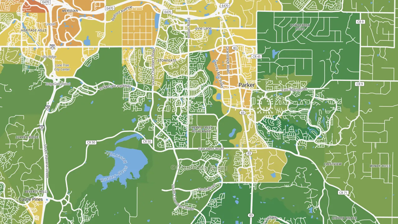 80134, CO Map of Vehicle Theft Rates