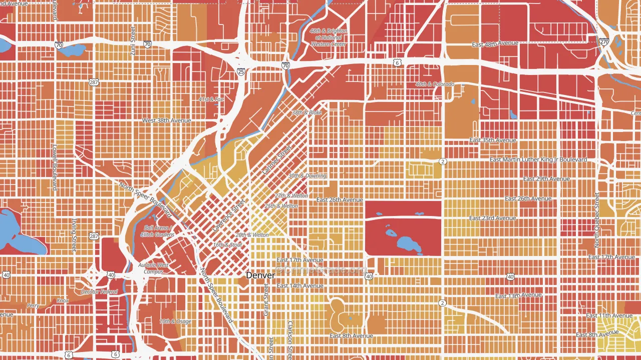 80205, CO Map of Vehicle Theft Rates