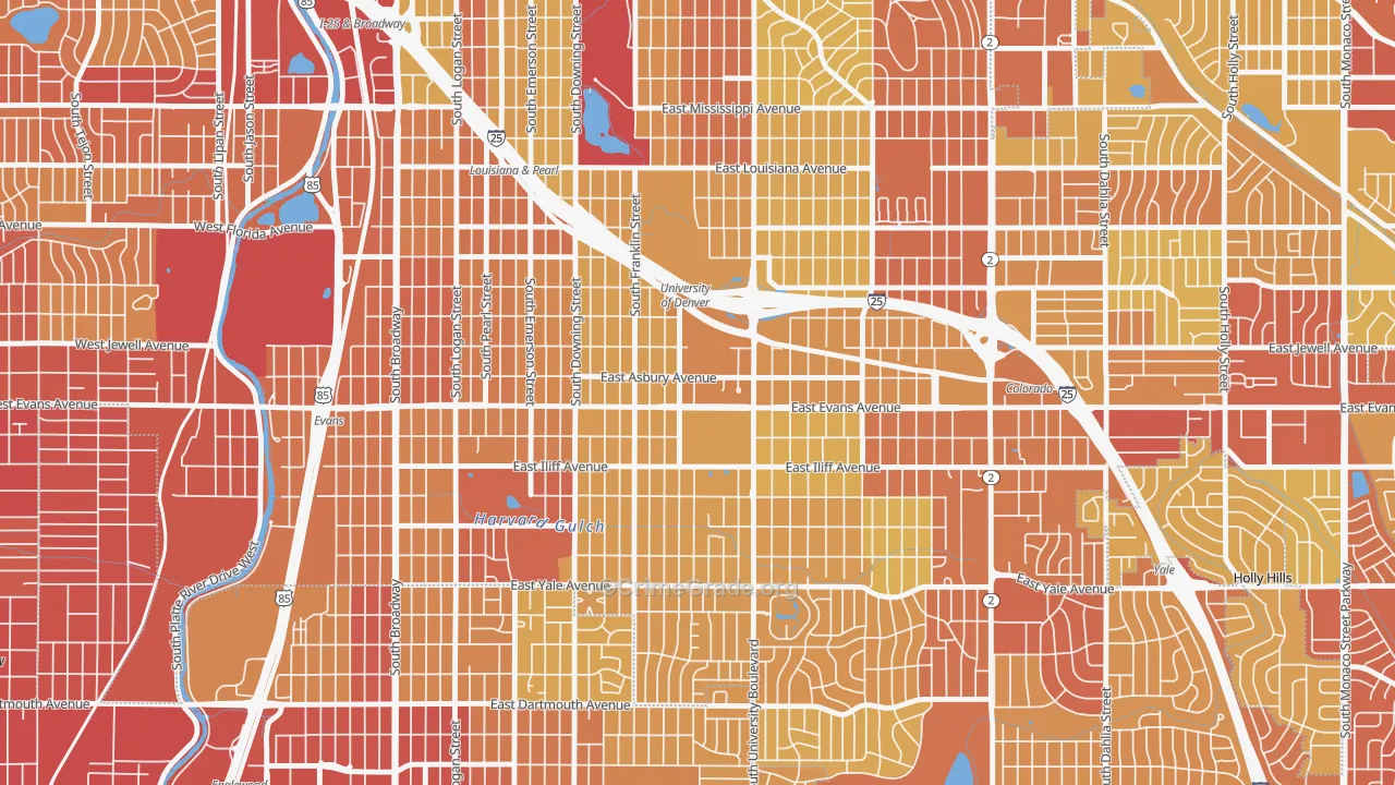 80210, CO Map of Vehicle Theft Rates