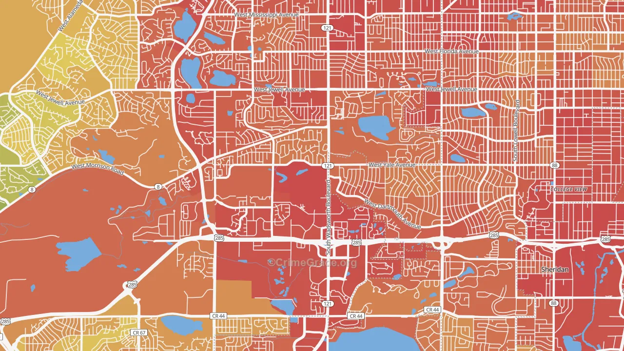 80227, CO Map of Vehicle Theft Rates