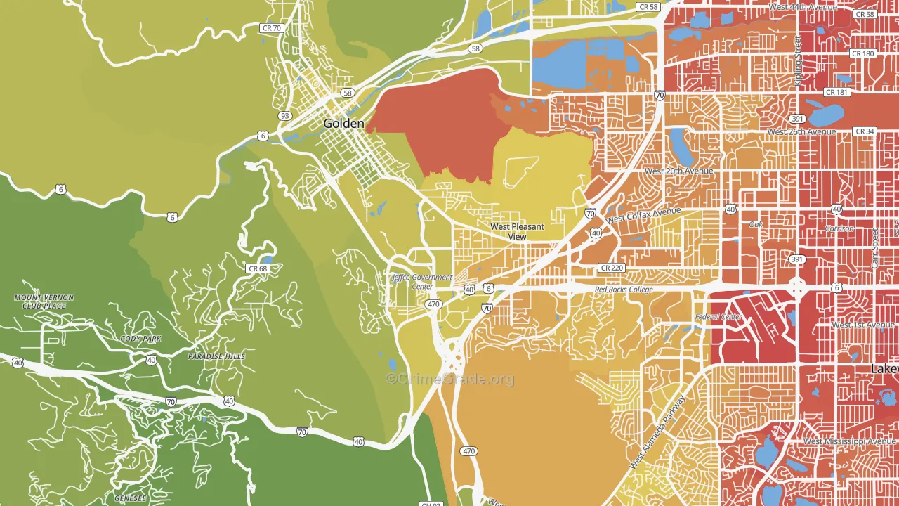80401, CO Map of Vehicle Theft Rates