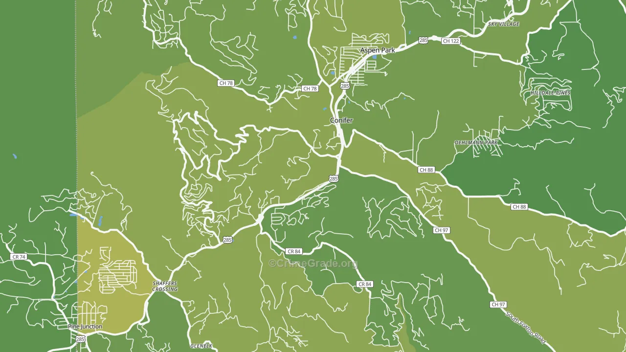 80433, CO Map of Vehicle Theft Rates