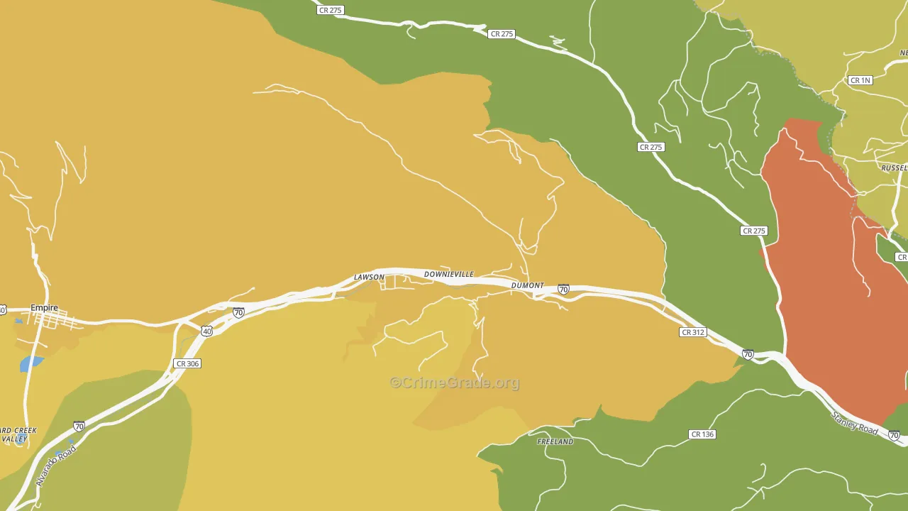 80436, CO Map of Vehicle Theft Rates