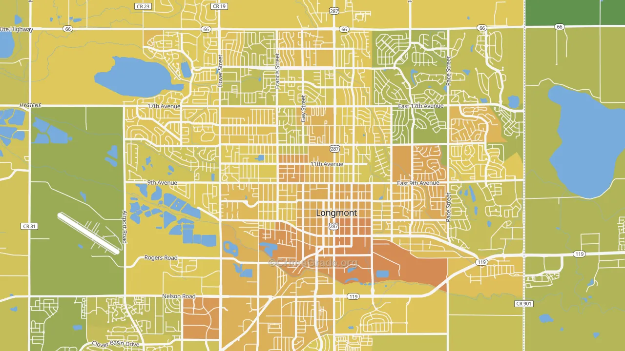 80501, CO Map of Vehicle Theft Rates