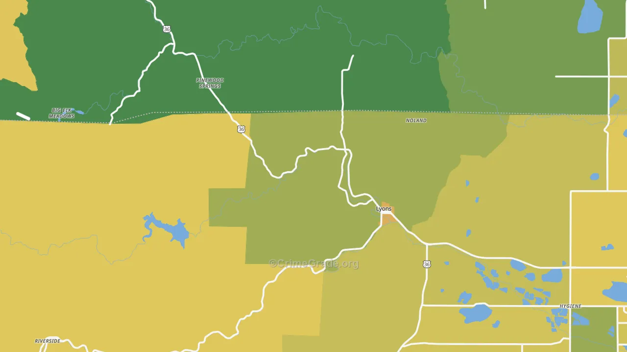80540, CO Map of Vehicle Theft Rates