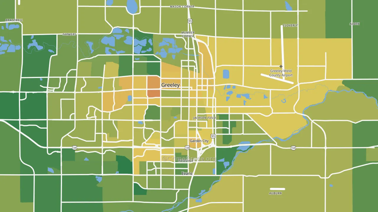 80631, CO Map of Vehicle Theft Rates