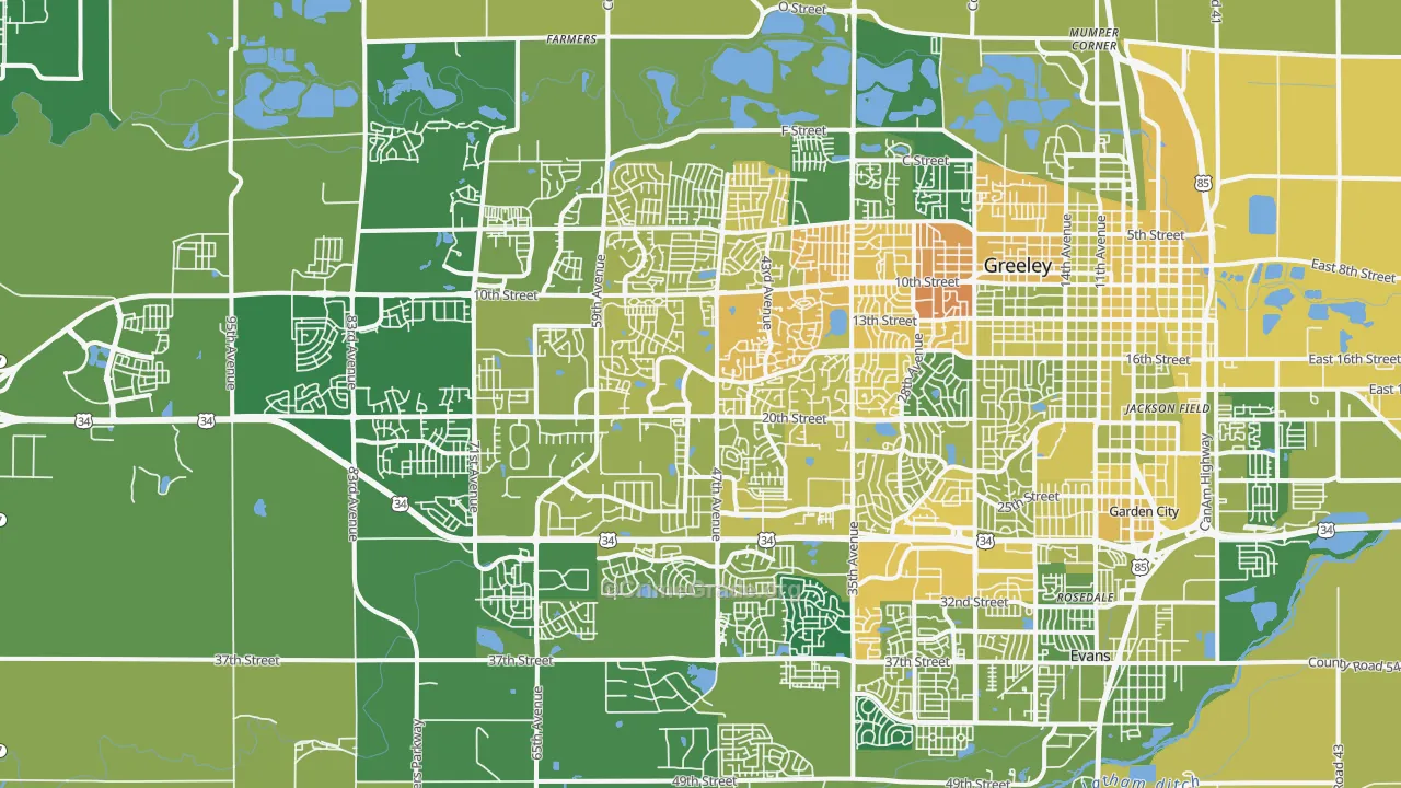 80634, CO Map of Vehicle Theft Rates