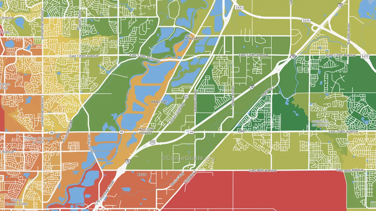 80640, CO Map of Vehicle Theft Rates
