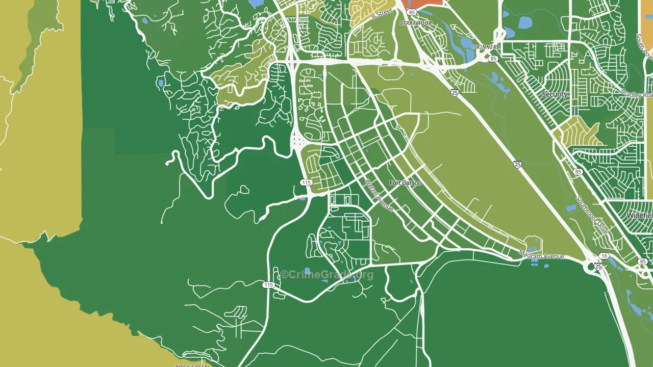 80902, CO Map of Vehicle Theft Rates