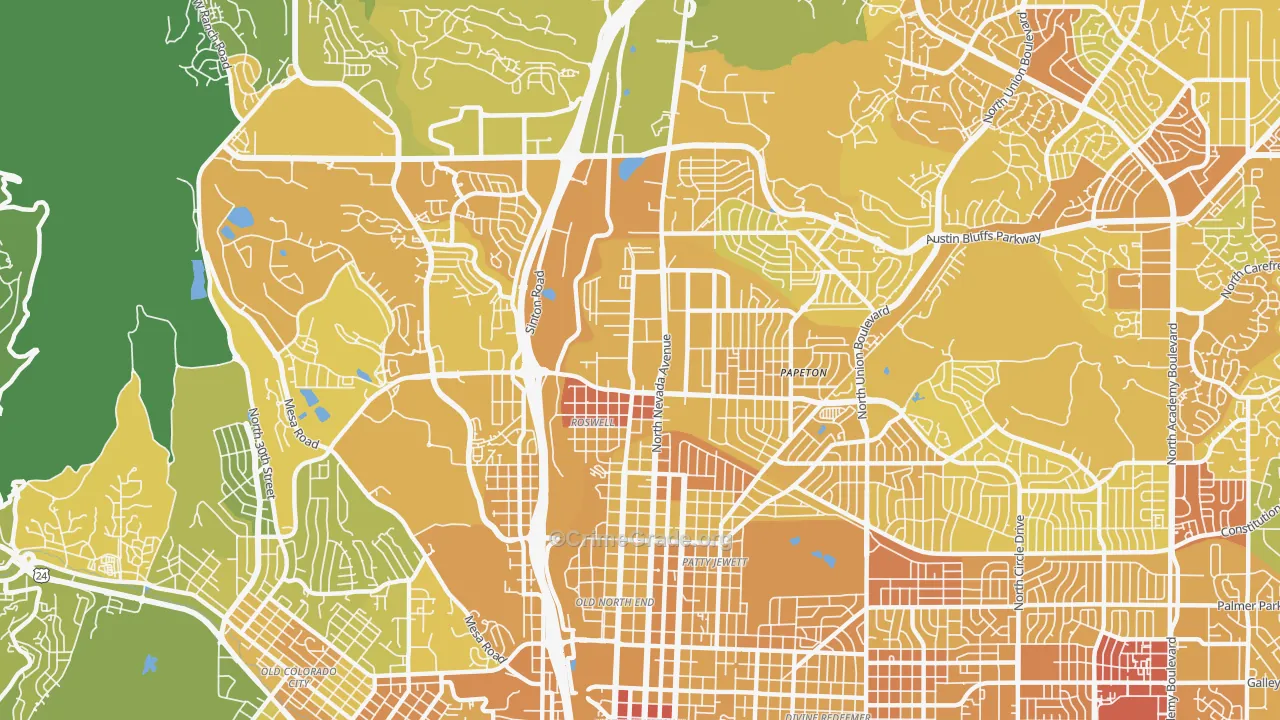 80907, CO Map of Vehicle Theft Rates