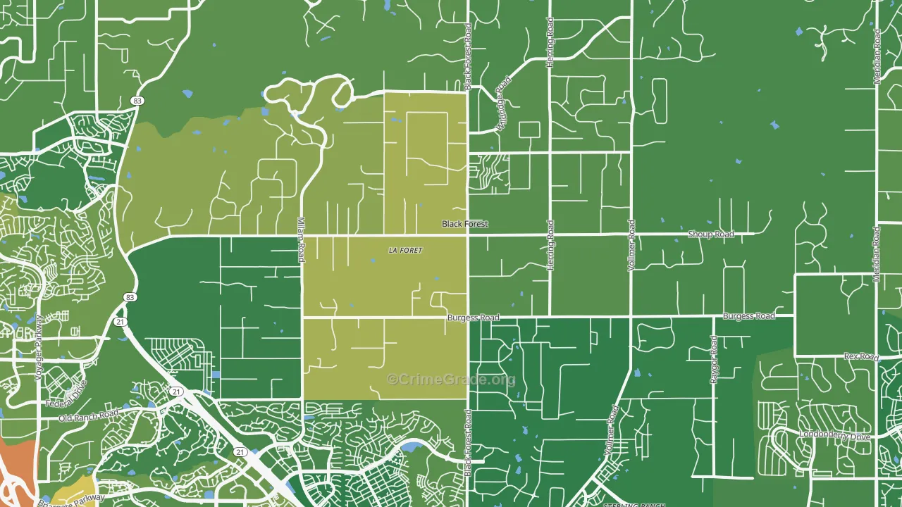 80908, CO Map of Vehicle Theft Rates